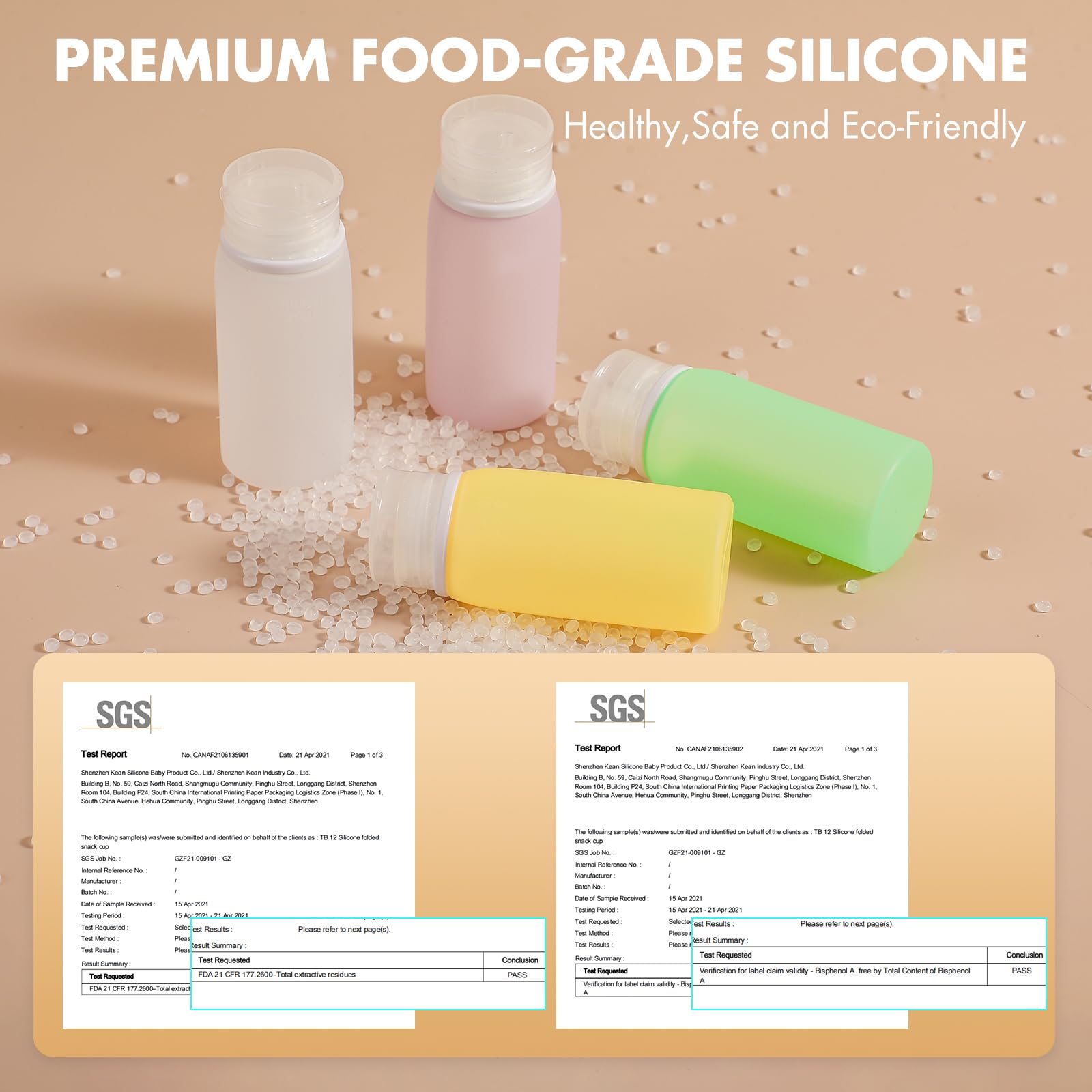 Muslish 21 Pack Leak Proof Silicone Travel Bottles Set, Tsa Approved Containers For Toiletries, Travel Size Accessories And Sham